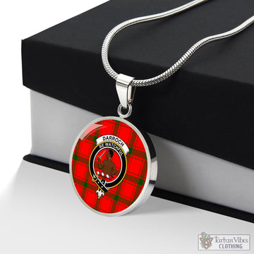 Darroch Tartan Circle Necklace with Family Crest Luxury Necklace (Silver) No - Tartan Vibes Clothing