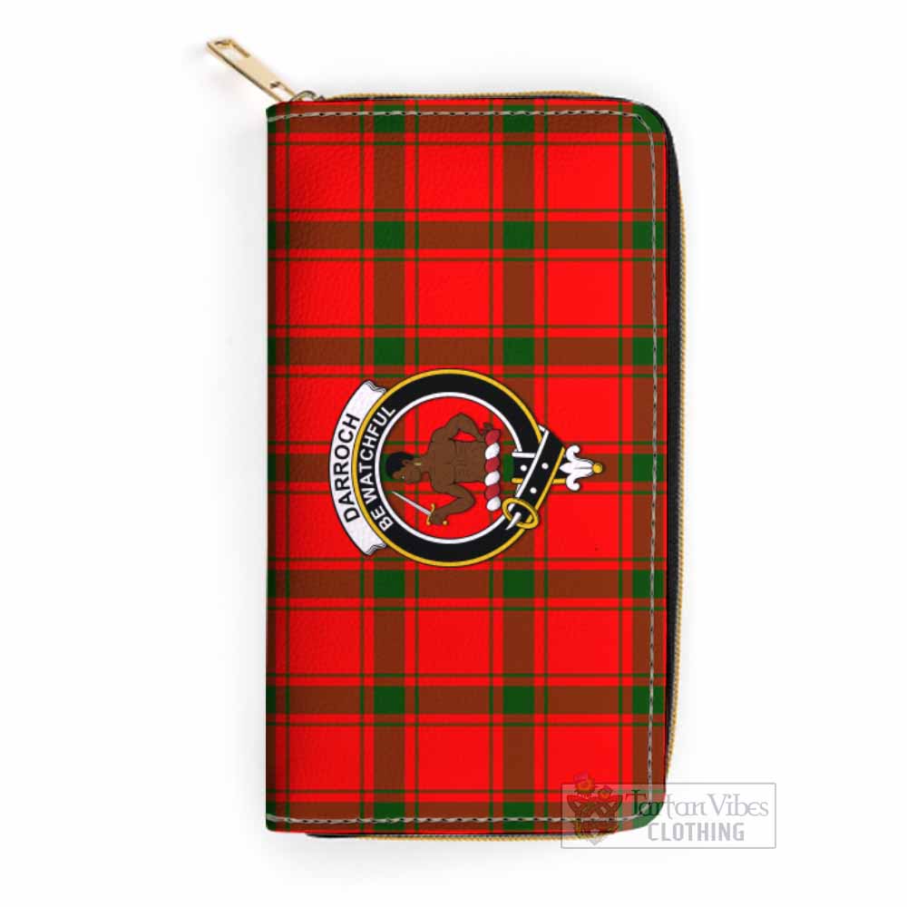 Darroch Tartan Women's Leather Wallet with Family Crest One Size 19.7*10.5*3.5 cm - Tartan Vibes Clothing