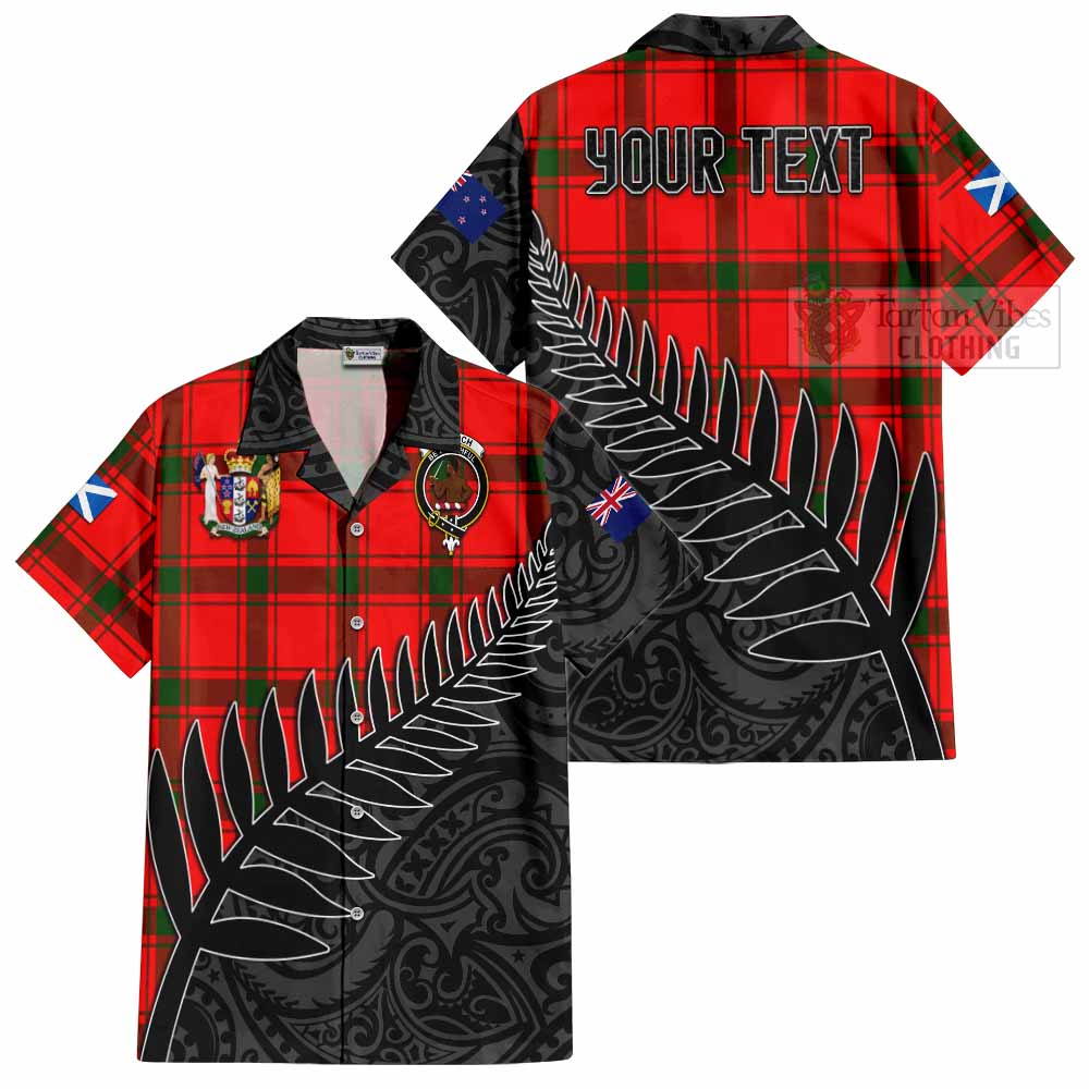 Darroch Crest Tartan Hawaiian Shirt with New Zealand Silver Fern Half Style Kid - Tartan Vibes Clothing