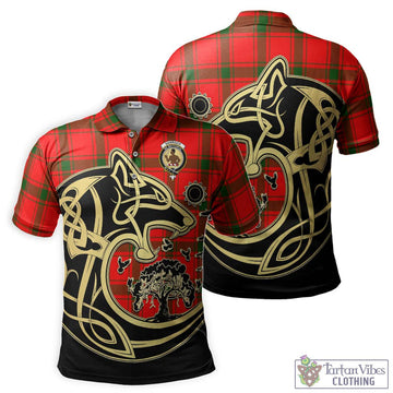 Darroch Tartan Polo Shirt with Family Crest Celtic Wolf Style Kid - Tartan Vibes Clothing