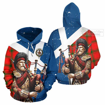 Darroch Tartan Hoodie with Family Crest Scottish Bagpiper Vibes Zip Hoodie - Tartan Vibes Clothing