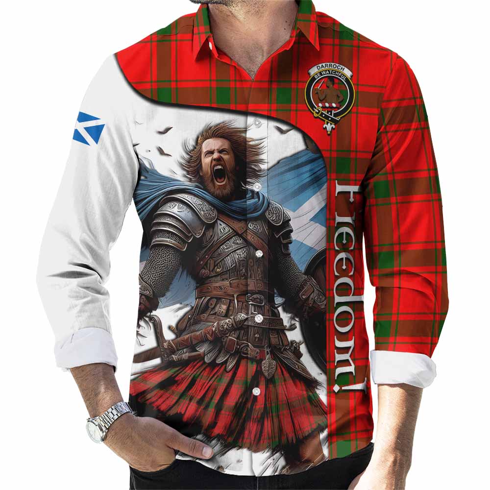 Darroch Crest Tartan Long Sleeve Button Shirt Inspired by the Freedom of Scottish Warrior Men's Shirt S - Tartan Vibes Clothing