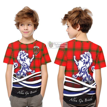 Darroch Tartan Kid T-Shirt with Alba Gu Brath Regal Lion Emblem Youth XL Size14 - Tartan Vibes Clothing