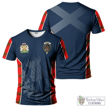 Darroch Tartan T-Shirt with Family Crest and Scottish Thistle Vibes Sport Style