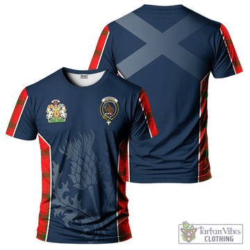 Tartan Vibes Clothing Darroch Tartan T-Shirt with Family Crest and Scottish Thistle Vibes Sport Style