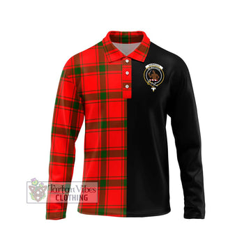 Darroch Tartan Long Sleeve Polo Shirt with Family Crest and Half Of Me Style Unisex - Tartan Vibes Clothing