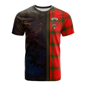 Darroch Tartan Family Crest Cotton T-shirt Alba Gu Brath Be Brave Lion Ancient Style
