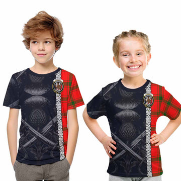 Darroch Tartan Kid T-Shirt with Family Crest Cross Sword Thistle Celtic Vibes Youth XL Size14 - Tartan Vibes Clothing
