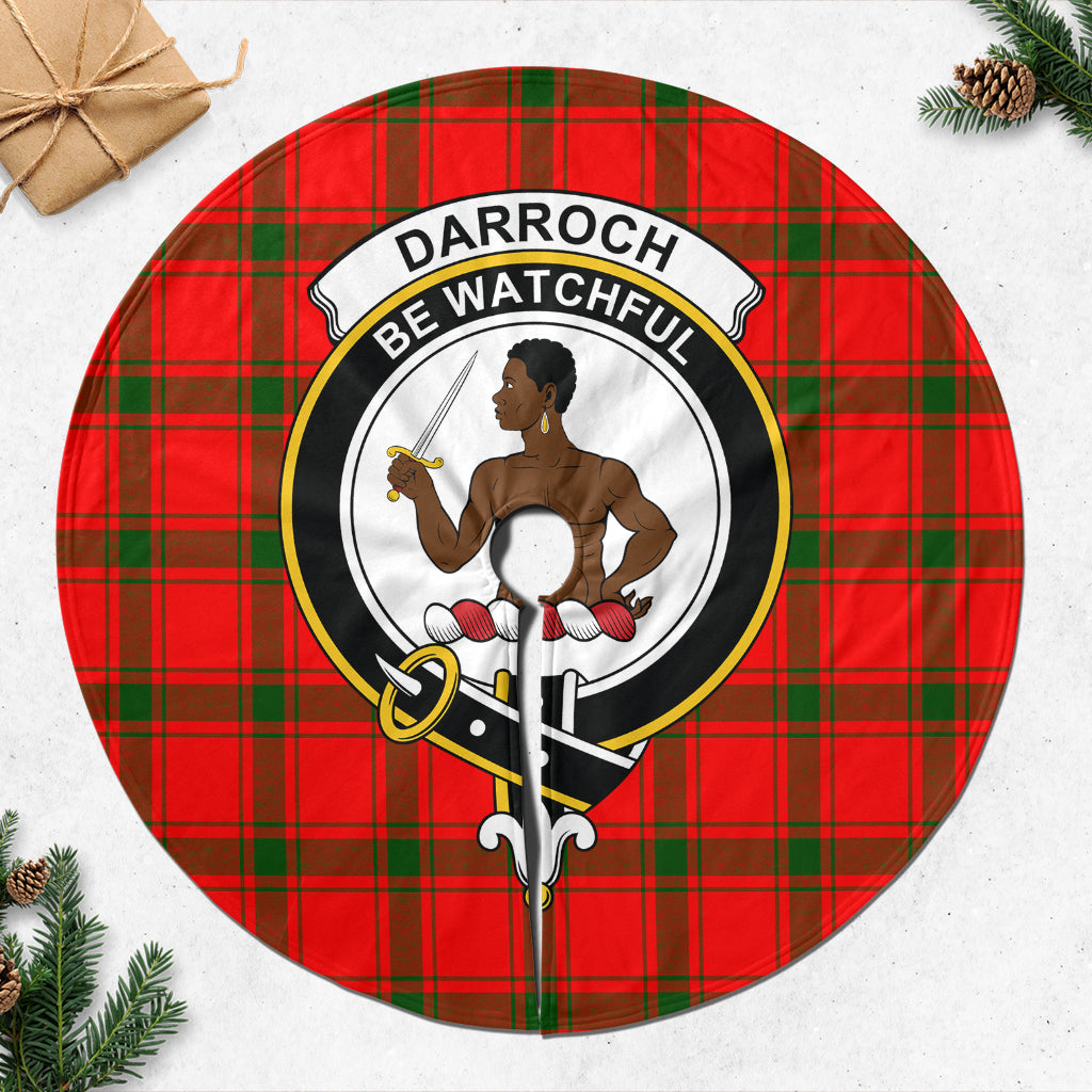 Darroch Tartan Christmas Tree Skirt with Family Crest 47*47 inch - Tartan Vibes Clothing