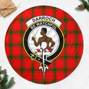 Darroch Tartan Christmas Tree Skirt with Family Crest