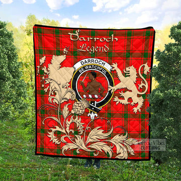 Tartan Vibes Clothing Darroch Tartan Quilt with Family Crest and Scottish Symbol Style