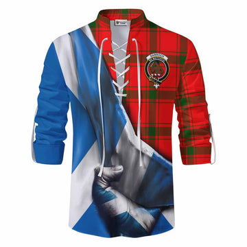 Darroch Tartan Ghillie Kilt Shirt with Family Crest Scotland Patriotic Style Men - Tartan Vibes Clothing