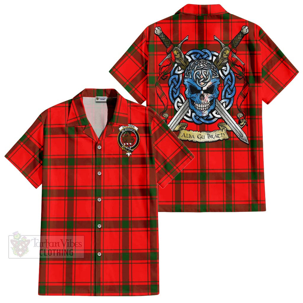Darroch Tartan Hawaiian Shirt with Family Crest Celtic Skull Style Kid - Tartan Vibes Clothing