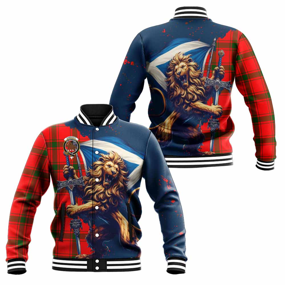 Darroch Tartan Family Crest Baseball Jacket with Scottish Majestic Lion Unisex - Tartan Vibes Clothing