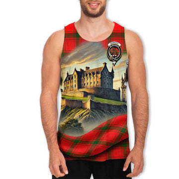 Darroch Tartan Family Crest Men's Tank Top with Scottish Ancient Castle Style Men - Tartan Vibes Clothing