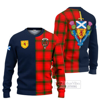 Darroch Tartan Ugly Sweater Alba with Scottish Lion Royal Arm Half Style Unisex - Tartan Vibes Clothing