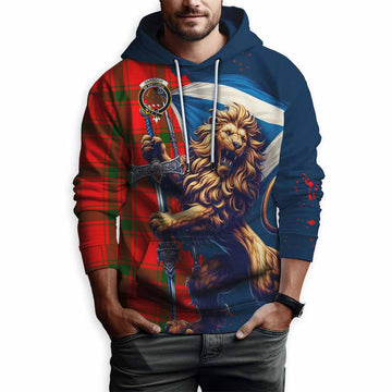 Darroch Tartan Family Crest Hoodie with Scottish Majestic Lion Zip Hoodie - Tartan Vibes Clothing