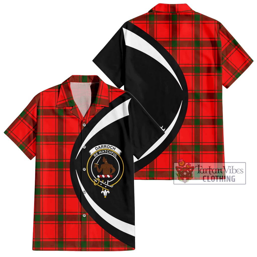 Darroch Tartan Hawaiian Shirt with Family Crest Circle Style Kid - Tartan Vibes Clothing