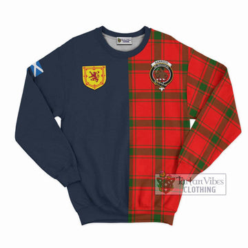 Darroch Tartan Sweatshirt Alba with Scottish Lion Royal Arm Half Style Unisex - Tartan Vibes Clothing