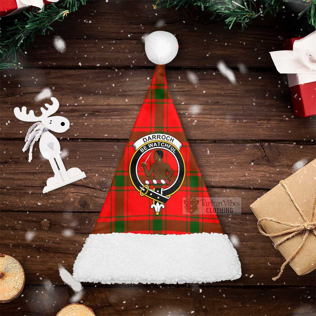 Darroch Tartan Christmas Santa Hats with Family Crest Christmas Hat S 20.5in (52cm) - Tartan Vibes Clothing