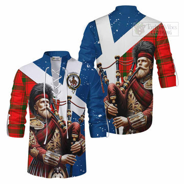 Darroch Tartan Ghillie Kilt Shirt with Family Crest Scottish Bagpiper Vibes Men - Tartan Vibes Clothing