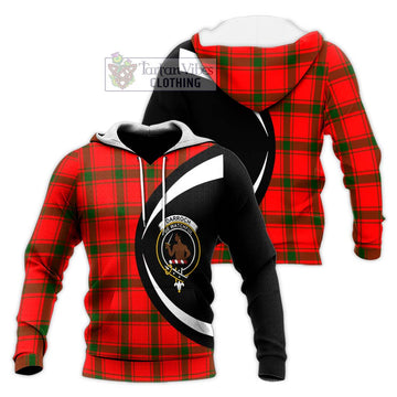 Darroch Tartan Knitted Hoodie with Family Crest Circle Style Unisex Knitted Pullover Hoodie - Tartan Vibes Clothing