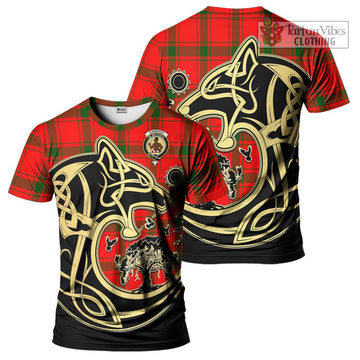 Darroch Tartan T-Shirt with Family Crest Celtic Wolf Style Kid's Shirt - Tartan Vibes Clothing