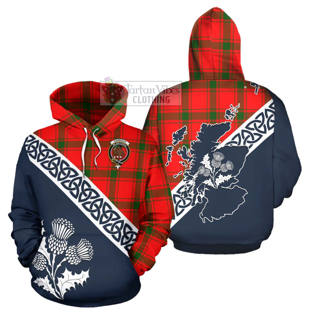 Darroch Tartan Hoodie Featuring Thistle and Scotland Map Zip Hoodie - Tartan Vibes Clothing
