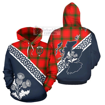 Darroch Tartan Hoodie Featuring Thistle and Scotland Map Zip Hoodie - Tartan Vibes Clothing