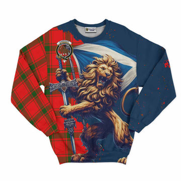 Darroch Tartan Family Crest Sweatshirt with Scottish Majestic Lion Unisex - Tartan Vibes Clothing