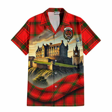 Darroch Tartan Family Crest Hawaiian Shirt with Scottish Ancient Castle Style Kid - Tartan Vibes Clothing