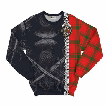 Darroch Tartan Sweatshirt with Family Crest Cross Sword Thistle Celtic Vibes Unisex - Tartan Vibes Clothing
