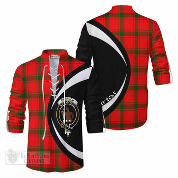 Darroch Tartan Ghillie Kilt Shirt with Family Crest Circle Style Men - Tartan Vibes Clothing