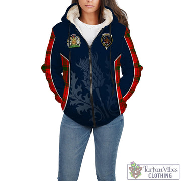 Darroch Tartan Sherpa Hoodie with Family Crest and Scottish Thistle Vibes Sport Style