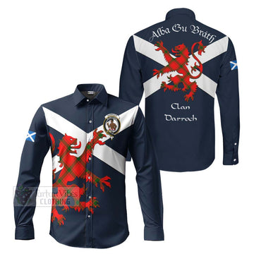 Darroch Tartan Lion Rampant Long Sleeve Button Shirt Proudly Display Your Heritage with Alba Gu Brath and Clan Name Men's Shirt S - Tartan Vibes Clothing