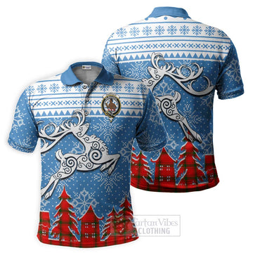 Darroch Clan Christmas Polo Shirt Celtic Reindeer Style