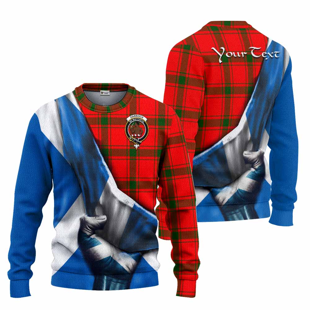 Darroch Tartan Knitted Sweater with Family Crest Scotland Patriotic Style Unisex - Tartan Vibes Clothing