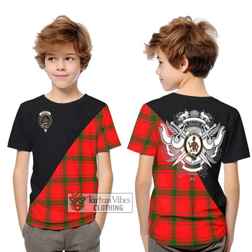 Darroch Tartan Kid T-Shirt with Family Crest and Military Logo Style Youth XL Size14 - Tartan Vibes Clothing