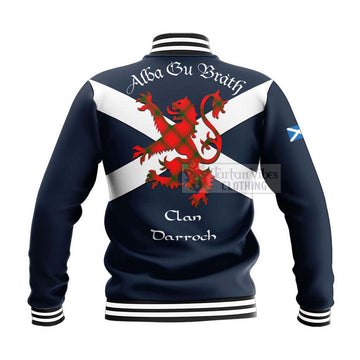 Darroch Tartan Lion Rampant Baseball Jacket Proudly Display Your Heritage with Alba Gu Brath and Clan Name - Tartan Vibes Clothing