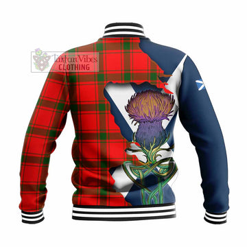 Darroch Tartan Family Crest Baseball Jacket Scottish Thistle Celtic Inspired - Tartan Vibes Clothing