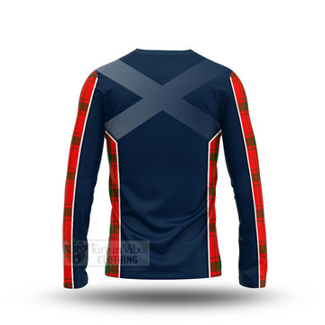 Tartan Vibes Clothing Darroch Tartan Long Sleeve T-Shirt with Family Crest and Scottish Thistle Vibes Sport Style