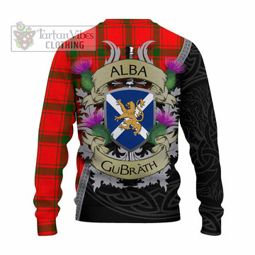 Darroch Tartan Family Crest Knitted Sweater Lion Rampant Royal Thistle Shield Celtic Inspired - Tartan Vibes Clothing
