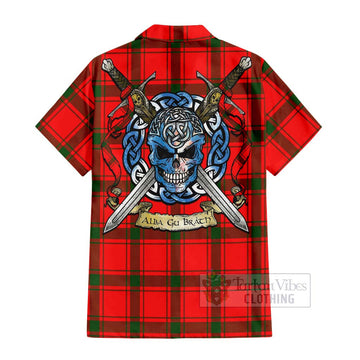 Darroch Tartan Hawaiian Shirt with Family Crest Celtic Skull Style - Tartan Vibes Clothing