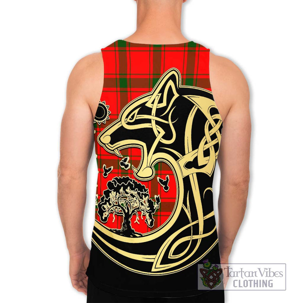 Darroch Tartan Men's Tank Top with Family Crest Celtic Wolf Style - Tartan Vibes Clothing