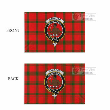 Tartan Vibes Clothing Darroch Tartan House Flag with Family Crest