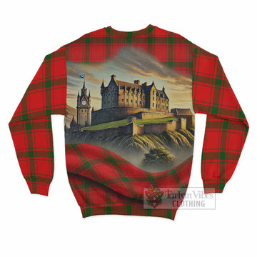 Darroch Tartan Family Crest Sweatshirt with Scottish Ancient Castle Style - Tartan Vibes Clothing