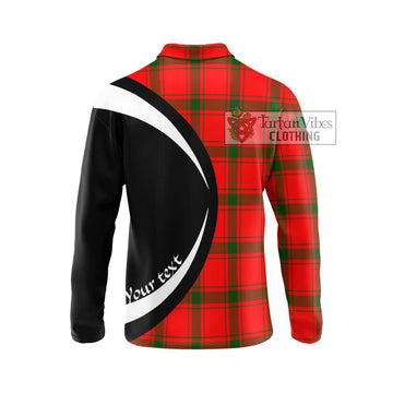 Darroch Tartan Long Sleeve Polo Shirt with Family Crest Circle Style - Tartan Vibes Clothing