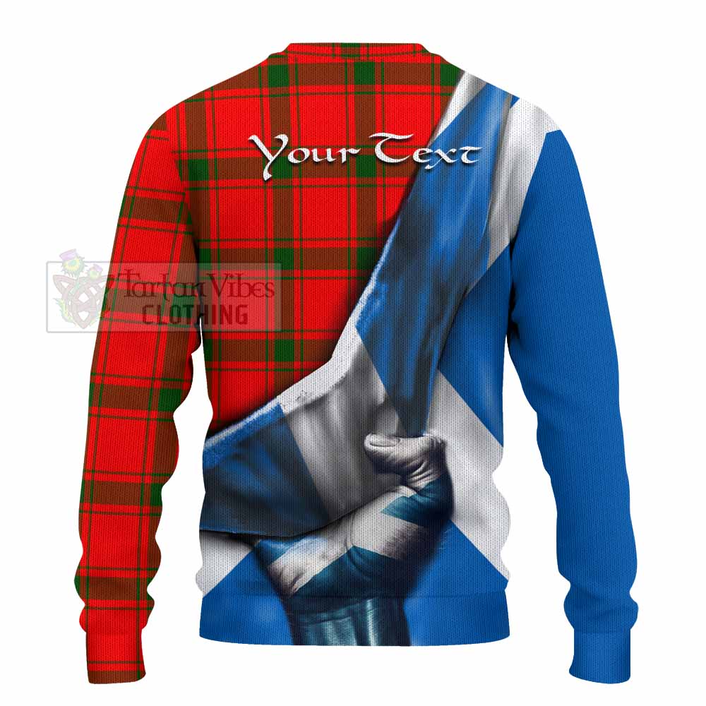 Darroch Tartan Knitted Sweater with Family Crest Scotland Patriotic Style - Tartan Vibes Clothing