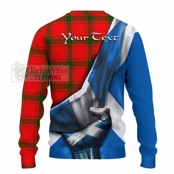 Darroch Tartan Knitted Sweater with Family Crest Scotland Patriotic Style - Tartan Vibes Clothing