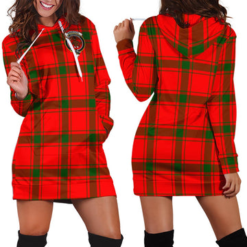 Darroch Tartan Hoodie Dress with Family Crest - Tartan Vibes Clothing